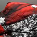 Rose Floral Duvet Cover Set 100% Cotton 3D Printed Flowers Queen Size Bedding Sets Romantic Farmhouse Style Comforter Cover for Kids Black Red White Bedding with 2 Pillowcases(No Comforter)