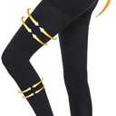 Myshear Medical Compression Tights Women, 20-30 mmHg Graduated Compression Pantyhose Men, Footless Compression Stockings, High Waist Compression Leggings, Support Hose for Varicose Veins, Edema, Dvt, Size M