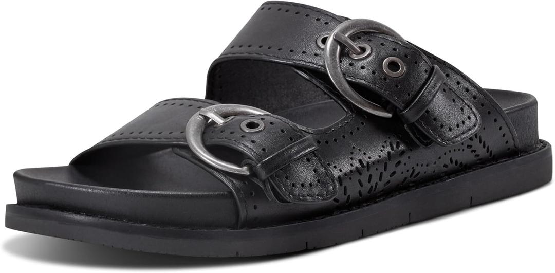 Earth Women's Footbed Slide Sandal (5, Black 001)