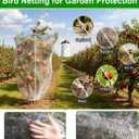 Fruit Tree Netting with Drawstring Zipper, Garden Netting for Garden Protection, Insect Bird Netting for Fruit Trees, Fine Mesh Plant Protection Net for Blueberry Bushes (8.2ft x 6.6ft)