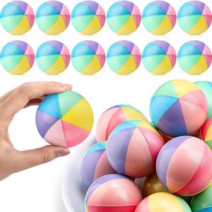 Jerify 24 Pcs Mini Beach Stress Balls 2.5 Inch Foam PU Relief Stress Ball Mini Rainbow Blow up Beach Balls Toys for Girls Boys Birthday Beach Hawaiian Party Favors Summer Pool Games (Rainbow Color)