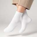 Crew Socks for Women & Men, 6 Pair Cute Cotton Casual Calf Socks Breathable Soft Above Ankle Socks, Size 5-10