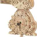 Wooden 3D Puzzles for Adults Model kit Cat Clock Kids Wall Clock Decor for Birthday Gift/Christmas Day