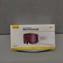 Lamicall Ski Goggles with 3X Anti-Fog - 100% UV Protection, OTG Design for Skiing, Snowboard, Snowmobile, Men, Women (White Frame - Pink Lens)