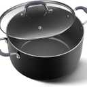 10 Quart Nonstick Stock Pot with Lid, Ceramic Soup Pot with Lid, Induction Cooking Pot with Silicone Handle for All Stoves, Healthy Non-toxic Cooking Pot for Stew/Pasta, PFAS & PFOA Free