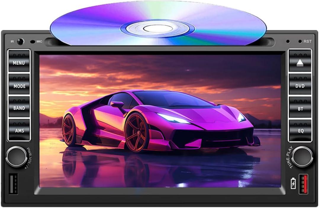 Car Radio with DVD/CD Player 6.5Inch HD Touch Screen Mirrorlink Car Stereo Bluetooth Handsfree USB SD AUX FM Support Steering Wheel Control Autoradio