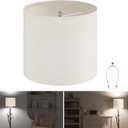 Lamp Shades, Drum Lampshades 11.8" Top x 11.8" Bottom x 10.2" High(Spider), Modern Medium Lamp Shade for Table Lamp & Bedside Lamp, Natural Linen - Lampshades Replacement (Beige, 1 Pack)