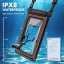 UNBREAKcable [UP to 9.5"]XL Size EXTRA Large Waterproof Phone Pouch Floating IPX8 Phone Case Dry Bag for iPhone 17 Air 16 15 14 Pro Max Samsung S25 Ultra, Travel Kayaking Beach Essentials - 2 Pack