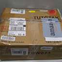 TUTOTAK Narrow Night Stand with Charging Station, Slim End Table with Plugins, Tall Side Table with 3 Fabric Drawer, Small Bedside Table with Storage, Set of 2, Living Room, Bedroom, White TB01BW073, Size: 25.6" H x 7.9" D x 15.9" W