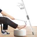 Long Handled Toenail Clippers4mm Large Opening/No Need to Bendingfor Seniors, Overweight, Disabled and Pregnant.(34" / White)