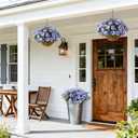 2 x Hommyea Artificial Fake Flowers for Outdoor, 8 Bundles Faux Plants Silk Flowers Spring Decoration UV Resistant No Fade Plastic Flowers for Outside Planters Home Porch Patio Yard Garden Decor
