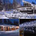Icicle Christmas Lights Outdoor, 40Ft 432 LED Waterproof White Icicle Lights for Outside, 8 Lighting Modes Connectable String Light with Remote,Timer, 81 Drops Christmas Decorations for House Eaves