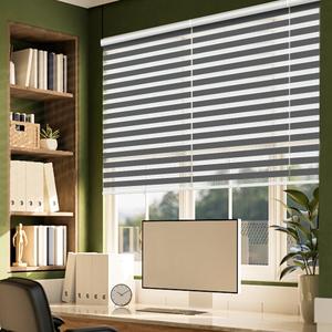 UKFGXWER Cordless Zebra Blinds for Indoor Windows,61" W x 72" H,Grey