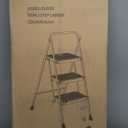 HBTower Step Ladder, Folding Step Stool with Wide Anti-Slip Pedal, Sturdy Steel Ladder, Convenient Handrail, Lightweight, Portable Steel Step Stool (Black)