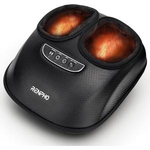 RENPHO Foot Massager with Heat, 3 Air Compression Modes & Levels, Full-Foot Kneading Shiatsu Foot Massage for Plantar Fasciitis & Neuropathy, for Women & Men Size up to 13