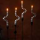 Nuanchu 4 Pcs Christmas Black and White Taper Candles Nightmare Smokeless Tall Candlesticks Black and White Candle Spooky Gifts for Christmas Party Favor Table Decoration