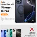 360° Rotatable Magnetic Stand for iPhone 16 pro Case Compatible with Magnetic 16FT Military Drop Protection, Anti-Scratch/Fingerprint Shockproof iPhone 16 pro Phone Case(Matte-Black)