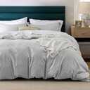 Bedsure Grey Duvet Cover Cal King Size - Super Soft Cationic Dyed Duvet Cover for Kids with Zipper Closure, 3 Pieces, No Comforter(Cal King, 104"x98") (02 - Heathered Grey)