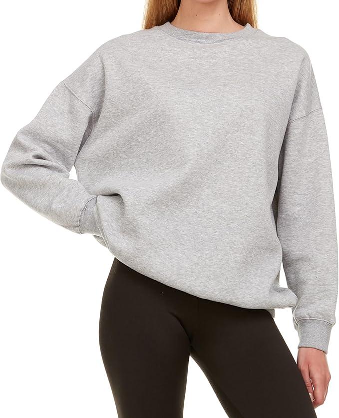 Oversized Sweatshirt for Women – Crewneck Fleece Pullover Sweatshirt, Size M