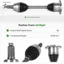Pair (2) Front CV Axle Shaft Assembly [only for 4WD/AWD 6-Lug] for Chevy Silverado 1500 07-20 Tahoe Suburban, GMC Sierra 1500 07-20 Yukon, Cadillac Escalade 07-20, Driver and Passenger Side
