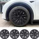 Tesla Model Y Wheel Covers 19 Inch 2020-2024 Full Fit Hubcaps with Left-Right Aero Symmetry, Reduced Wind Drag Includes Tire Repair Kit Tesla Model Y Accessories