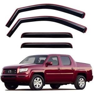 In-Channel Window Visors Rain Guards Shield for 2006-2014 Honda Ridgeline, Window Vent Wind Deflectors Visors Shades for 06-14 Ridgeline--missing one piece