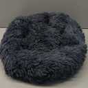 rabbitgoo Cat Beds for Indoor Cats, 20 inches Cat Bed Machine Washable, Fluffy Round Pet Bed Non-Slip, Calming Soft Plush Donut Cuddler Cushion Self Warming for Small Dogs Kittens, Dark Grey, Medium (20"L x 20"W x 4.7"Th)