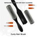 11 Pcs Hair Brush Set, Detangle Hair Brush And Spray Bottle, 3 Pieces Smooth Hairbrush For Toddlers, Suitable For Wet and Dry Hairstyles, Suitable For Adults And Children(Black)