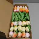 Sggvecsy 30 Pcs Fake Tulips Artificial Flowers Real Touch PU Faux Flowers Tulip Stems for Wedding Floral Arrangement Spring Bouquet Home Party Office Decorations for Mother's Day (Multi Colors)