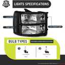 Headlights W/Bulbs for 2007-2013 GMC Sierra 1500/2007-2014 Sierra 2500 HD 3500 HD Halogen Headlamp Replacement Driver & Passenger Side