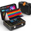 Fireproof Document Box with Lock, 5200°F Fireproof Water Resistant Hard Case File Organizer Safe Box for Important Documents, Certificates, Laptop, Passports (Black)