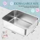 Gerrii 3 Pack Large Stainless Steel Litter Box,23.6 x 15.7 x 5.9''