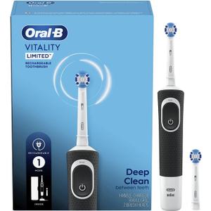Oral-B Vitality Limited Precision Clean Rechargeable Toothbrush, 1 Refill, Black (White)
