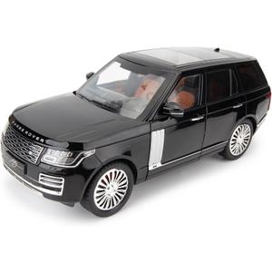 1/18 Scale Compatible for Land Rover Model CarZinc Alloy Pull Back Toy Diecast Car with Sound and LightSUV Off-Road VehicleChildren's Toy car Gifts for Boys and Girls Black