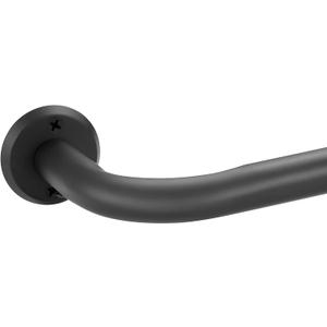 Room Darkening Curtain Rods for Windows, 28 to 53 Inches Splicing Construction Drapery Rod, 1" Adjustable Blackout Wrap Around Curved Curtains Rod, Wall Mounted Ceiling Mounted, Matte Black