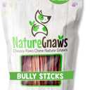 Nature Gnaws Super Skinny Bully Sticks for Small Dogs 5-6" (40 Count) - Long Lasting for Light Chewers and Puppies - Extra Thin Natural Beef Dog Chew Treats (EXP 04/01/28)