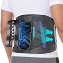 Fit Geno Back Brace for Lower Back Pain Relief: Adjustable Support with Ergonomic Lumbar Pad for Herniated Disc Sciatica and Lumbar Strain - Breathable Design for Men & Women (Medium)