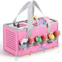 Carrying case for Toniebox Audio Player and Figurines Starter Set,Felt Organizer Bag,Travel for toniebox 2 Earphone and charger accessories portable bag (Pink)