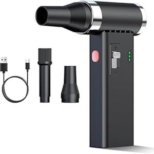 Mini Ultra-Slim Electric Compressed Air Duster, 150,000RPM Super Power Cordless Air Duster, Powerful Airflow for Computer, Keyboard, Outdoor, House and Car, USB-C Rechargeable