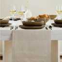 Solino Home Linen Natural Table Runner 108 Inches Long - 100% Pure Linen Dining Table Runner 14 x 108 Inch for Spring, Easter - Fete