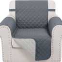 Recliner Chair Covers Reversible Sofa Cover Couch Cover for Pets Lazy Boy Furniture Protector(23''Chair,Dark Blue/Light Grey)