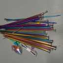 Weabetfu 65pcs Aluminum Metal Knitting Needle Set,Colored Straight Single Pointed Knitting Needles,12 Size 2.5mm-10mm,10inch Length for Handmade DIY Knitting with Knitting Accessories