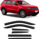 Voron Glass Tape-on Extra Durable Rain Guards for Jeep Grand Cherokee 2011-2020, Window Deflectors, Vent Window Visors, 6 Pieces - 100472