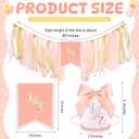 1/2 Birthday Hat Half Way to One Banner Birthday Decorations 6 Months Decorations Cone Hat for Girls Boys 1/2 Hat High Chair Banner Baby Shower (Blush Pink)
