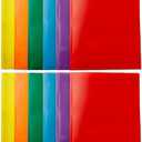 Amazon Basics Heavy Duty Plastic Folders with 2 Pockets for Documents, Letter Size Paper, School Supplies Organization, Assorted Colors, Pack of 12