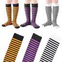 Kids Soccer Socks-Toddler Striped Knee High Socks for Girls Boys,Cotton Athletic Baseball Softball Tube Sock