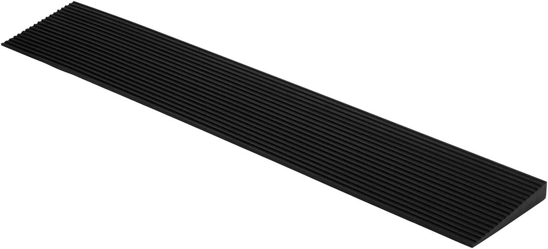 1.2'' Rise Solid Rubber Wheelchair Ramp,Threshold Ramp Used for Thresholds,Doorways and Bathroom (High:1.2 Inch(Pack of 1)) Black