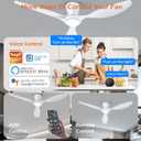 TALOYA 52 inch Smart Ceiling Fan,Low Profile Ceiling Fan with Light and Remote/App Control,Flush Mount, Quiet Reversible Motor for Living Room Bedroom Patio White