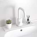 Diatomite Sink Splash Guard  Super Absorbent Kitchen & Bath Mat, Quick-Dry Non-Slip Drying Tray, Fits Most Faucets, Pet Bowl Mat, Vase Holder (White, 15.8'' x 4'')