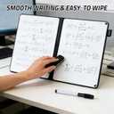 Portable White Board Dry Erase Notebook, Double Sided Folding Whiteboards with Pen and Erase, Small Dry Erase Board for Study, Meeting, Planning 12"x9" (A4), Anti-Ghosting (Blue)